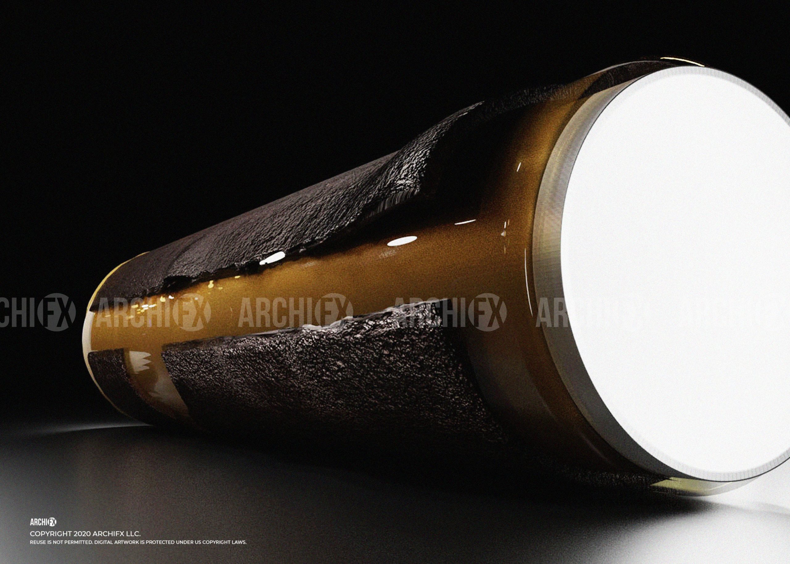 Alternate industrial visualization with emphasis on mechanical depth